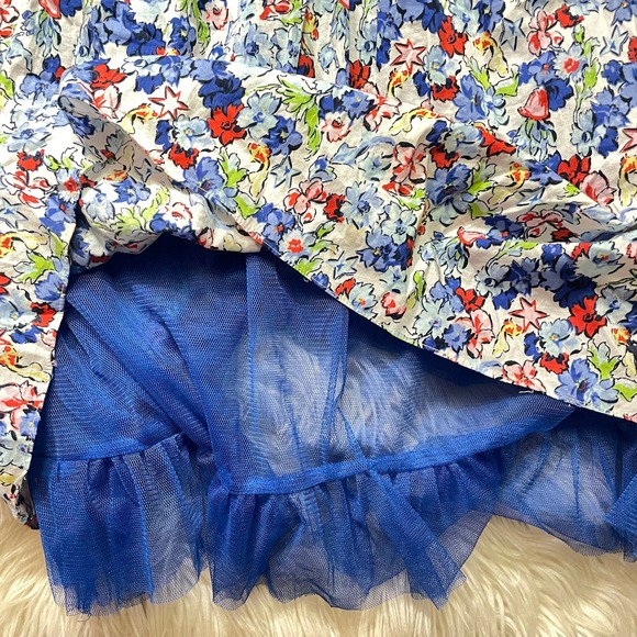 Abercrombie & Fitch Watercolor Floral & Tulle Thin Strap Summer Dress Size Small - Picture 8 of 12
